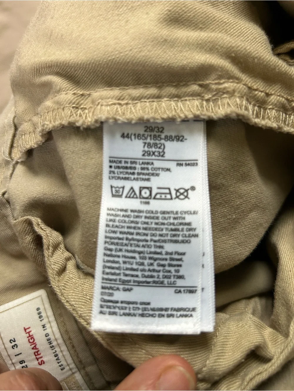 Men's Khaki Gap Chino Pants - Classic Fit 29/32